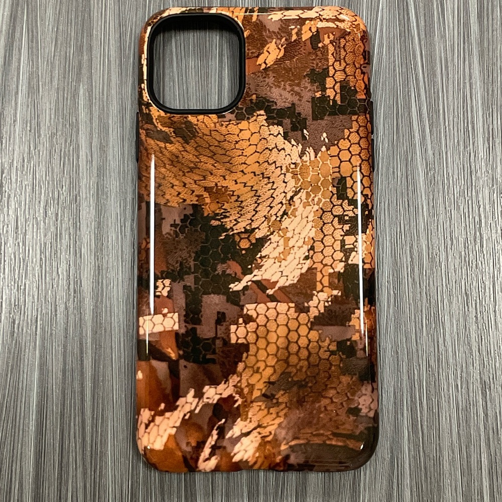 IPhone 11 Pro Max - Camo Snake Print Pattern Phone Case - Brown Glossy Finish